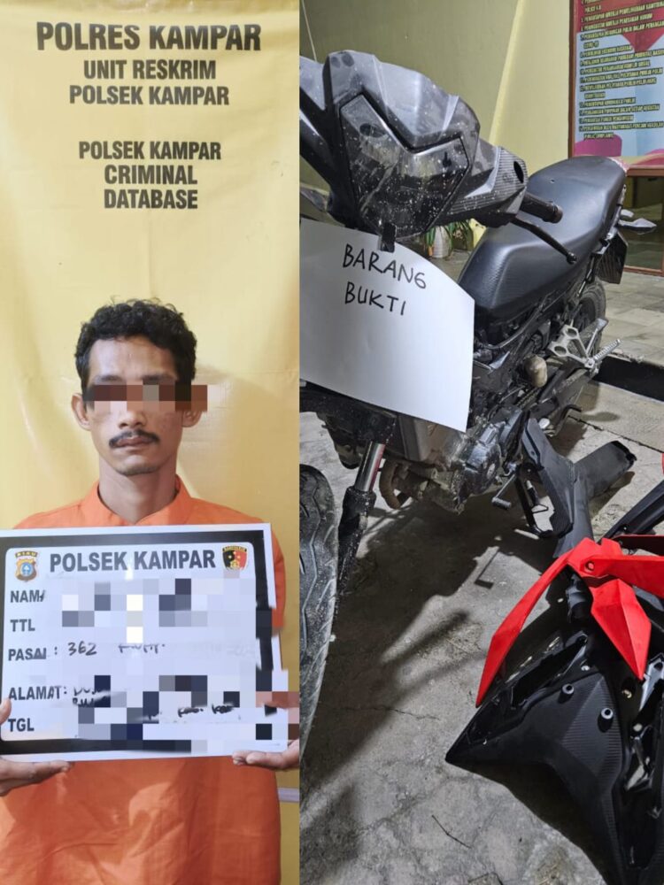 Terekam CCTV, Pelaku Curanmor Diringkus Unit Reskrim Polsek Kampar