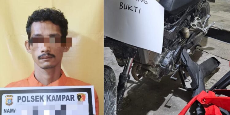 Terekam CCTV, Pelaku Curanmor Diringkus Unit Reskrim Polsek Kampar