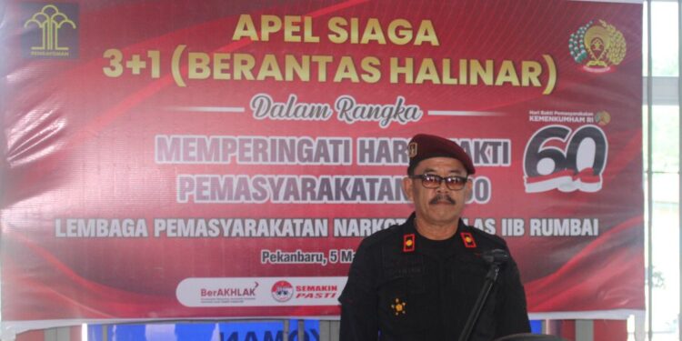 Cegah gangguan Kamtib, Lapas Narkotika Rumpai Laksanakan Kegiatan Apel Siaga 3+1 dan Razia Gabungan.