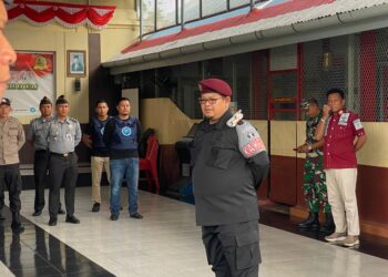 Kepala Lapas Kelas IIB Teluk Kuantan, Pejabat Struktural dan Seluruh pegawai Apel Siaga 3-1 Bersama TNI, Polri, dan BNN
