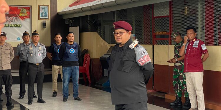 Kepala Lapas Kelas IIB Teluk Kuantan, Pejabat Struktural dan Seluruh pegawai Apel Siaga 3-1 Bersama TNI, Polri, dan BNN