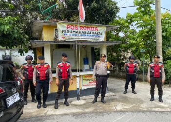 Polres Kampar Patroli di Pemukiman Masyarakat Saat Ditinggalkan Mudik