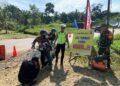 Layani Pemudik Personil Pos PAM Nilam Sari Ukui Siapkan Kompresor Alat Pengisi Angin Gratis