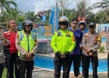 Kapolres Pelalawan Lakukan Patroli Himbau Masyarakat di Lokasi Obyek Wisata dan Pusat Keramaian
