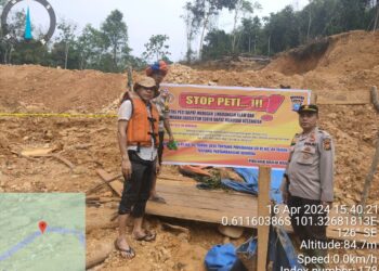 Tim Gabungan Polres Kuansing dan Polsek Hulu Kuantan Lakukan Pengecekan Terhadap Aktivitas PETI di Desa Lubuk Ambacang