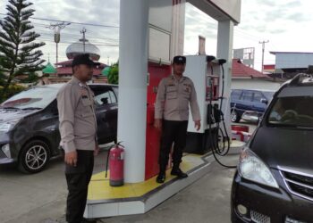Agar Penyaluran BBM Tepat Sasaran, Sat Reskrim Polres Kuansing Chek SPBU di Kebun Nenas Desa Jake
