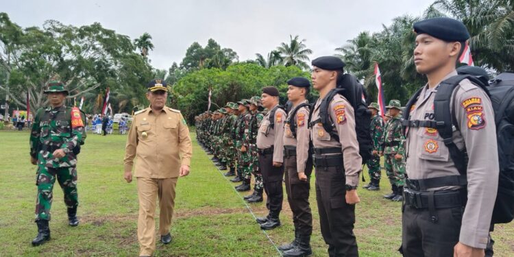 Kapolsek Kuantan Hilir Hadiri Upacara Pembukaan Satgas TMMD ke-120 Kodim 0302/Inhu TA 2024