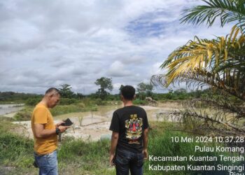 Sat Reskrim Polres Kuansing Mengecek Aktivitas PETI di Desa Pulau Komang