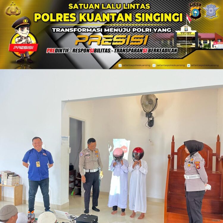 Sat Lantas Polres Kuansing Bersama ISDC Gelar Police Go To School di Pondok Pesantren Al-Tsuraya