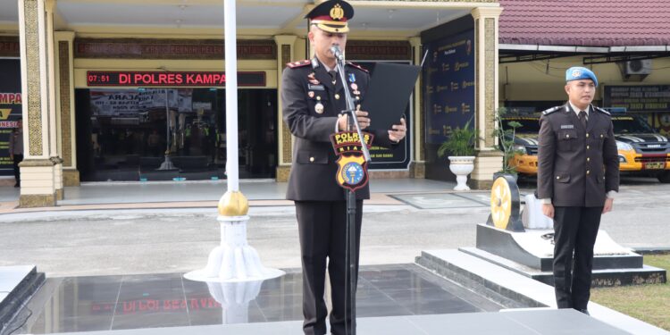 Upacara Hari Kebangkitan Nasional 2024 di Lapangan Apel Mapolres Kampar