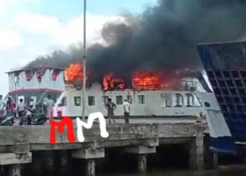 Kapal Penyebrangan Roll On-Roll Off (Roro) Bengkalis Terbakar