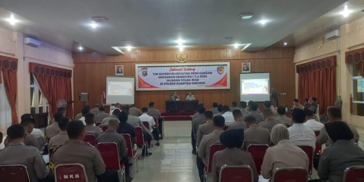 Supervisi Penggunaan Anggaran Semester 1 T.A 2024 oleh Ro Rena Polda Riau di Polres Kuansing