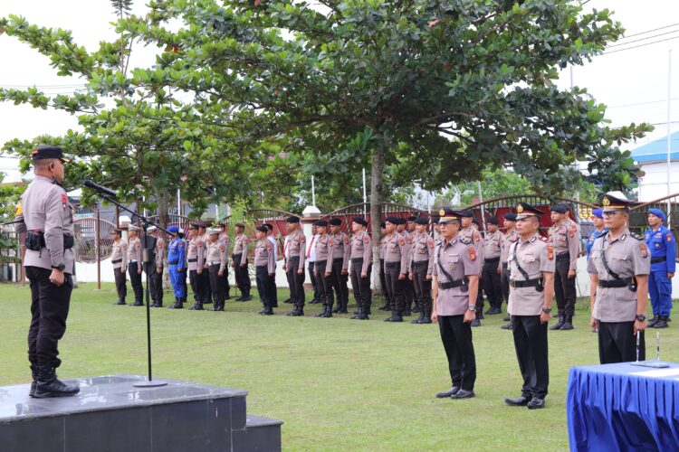 Kapolres Pelalawan Pimpin Upacara Pelantikan dan Serah Terima Jabatan Kapolsek di Jajaran Polres Pelalawan