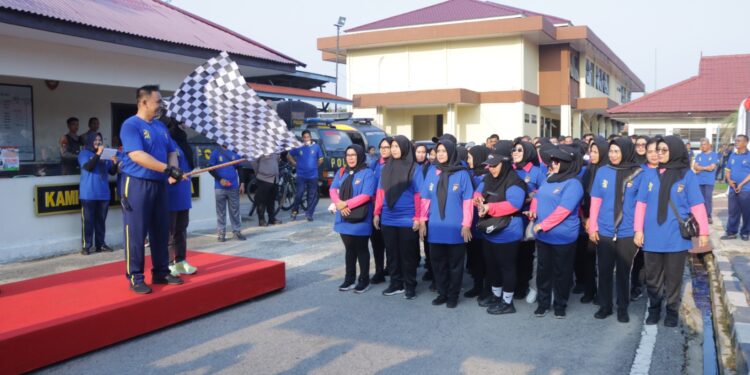 Meriahkan Hari Bhayangkara, Polres Inhu Taja Jalan Santai dan Fun Bike