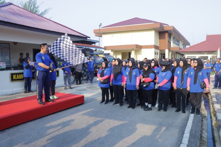 Meriahkan Hari Bhayangkara, Polres Inhu Taja Jalan Santai dan Fun Bike
