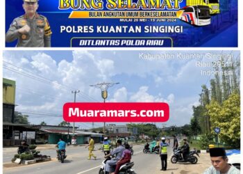 Sat Lantas Polres Kuansing Gelar Pengaturan dan Patroli  Bung Selamat Jelang Shalat Jumat di Masjid Agung