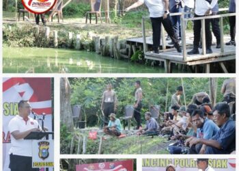 Jelang Hut Bhayangkara ke-78, Kapolres Siak AKBP Asep Sujarwadi Buka Lomba Mancing
