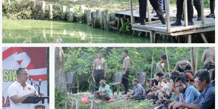Jelang Hut Bhayangkara ke-78, Kapolres Siak AKBP Asep Sujarwadi Buka Lomba Mancing