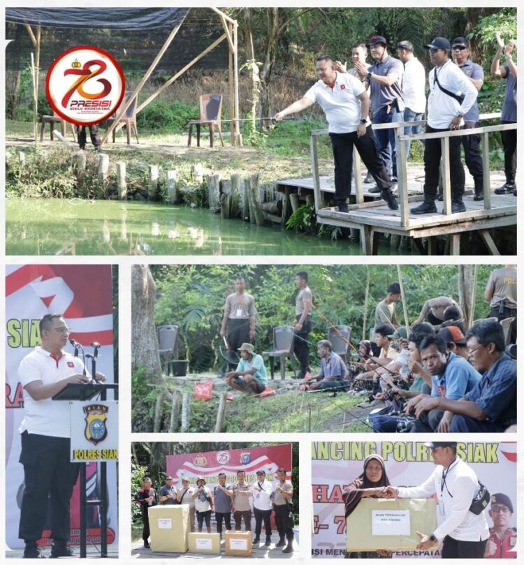 Jelang Hut Bhayangkara ke-78, Kapolres Siak AKBP Asep Sujarwadi Buka Lomba Mancing