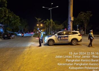 Jelang Pilkada Kabupaten Pelalawan Polres Pelalawan Gelar Patroli Blue Light