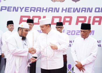 Polda Riau Serahkan 32 Sapi Limosin dan 20 Ekor Kambing Kurban di Hari Idul Adha 1445 H / 2024 Masehi