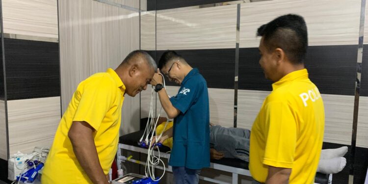Bidddokkes Polda Riau Cek Kesehatan Keseluruhan Personel Polres Kampar