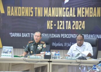 Rakornis TMMD ke-121 TA 2024 di Makorem 031/WB melalui Vicon