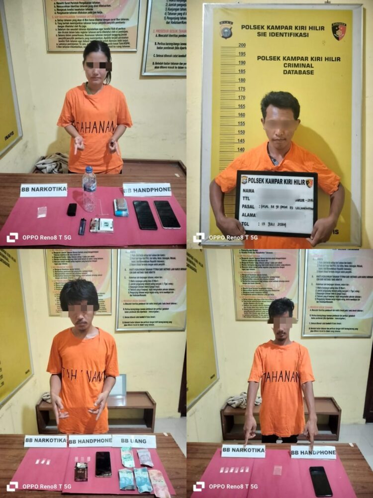 Suami Istri dan 2 Pelaku Narkoba Ditangkap Polsek Kampar Kiri