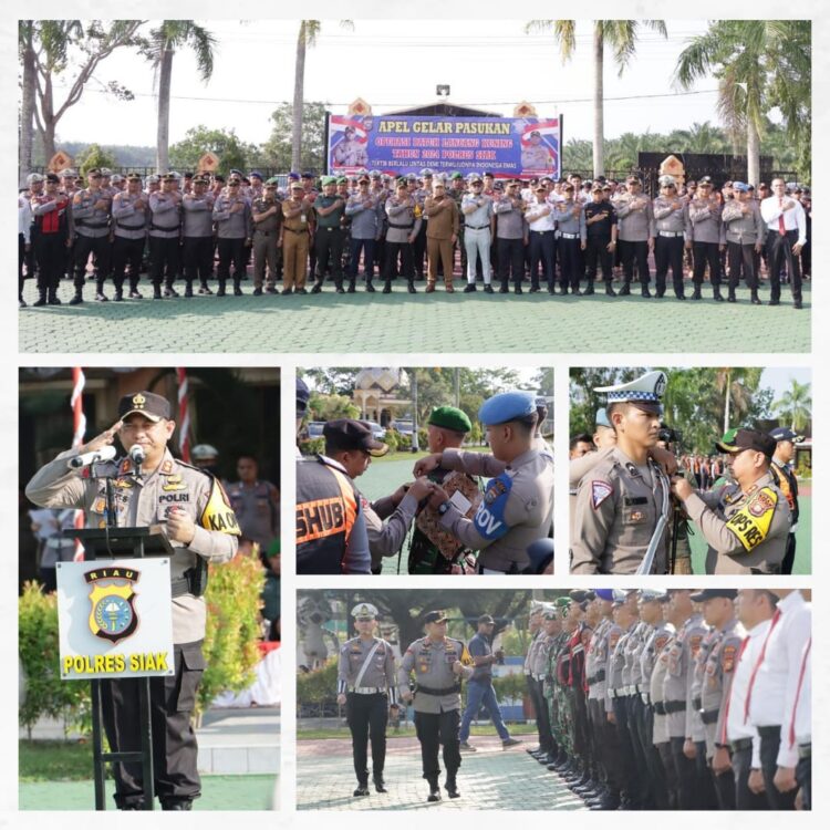 Polres Siak Laksanakan Apel Gelar Pasukan Operasi Patuh Lancang Kuning 2024