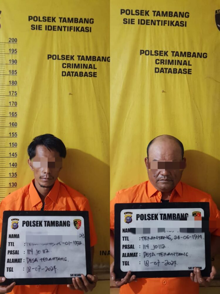 Polsek Tambang Sikat Dua Pria Kasus Narkoba” BB dari Penger Kota Pekanbaru