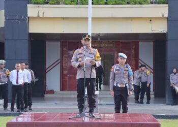 Kapolres Kuansing Pimpin Upacara Sertijab Kabag Ops, Kasat Intelkam, dan Kapolsek Hulu Kuantan