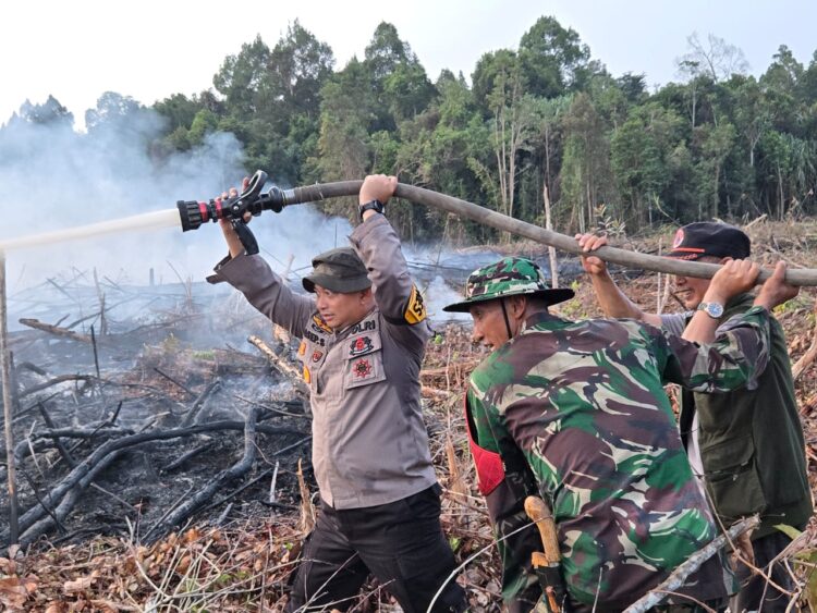 *Dipimpin Langsung Kapolres Siak AKBP Asep Sujarwadi, Tim Gabungan Berhasil Padamkan Api di Tasik Betung*