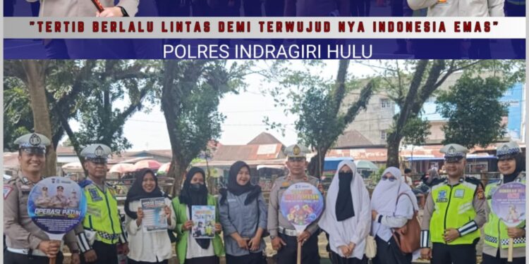 Polres Inhu Sosialisasi Ops Patuh LK 2024 Lewat Radio dan Pasang Baliho, Spanduk serta Bagikan Stiker