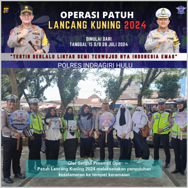 Polres Inhu Sosialisasi Ops Patuh LK 2024 Lewat Radio dan Pasang Baliho, Spanduk serta Bagikan Stiker