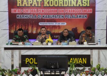 Cegah kebakaran hutan dan lahan Polres Pelalawan gelar apel kesiapsiagaan Pencegahan dan penanggulangan Karhutla tahun 2024