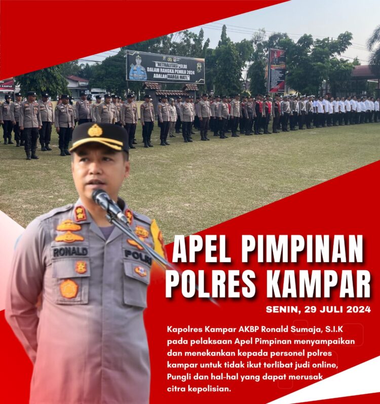 Apel Jam Pimpinan, Kapolres Sampaikan Beberapa Poin Penekanan