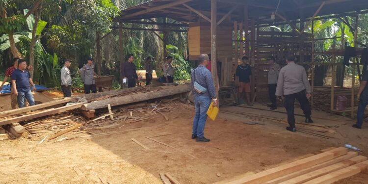 Empat TKP Diamankan Polsek Siak Hulu Terkait Ilegal Logging