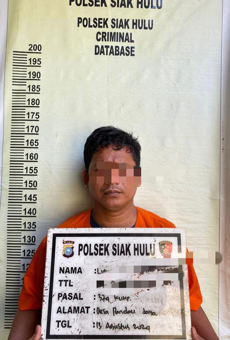 Polsek Siak Hulu Amankan Pria Terduga Penggelapan Dalam Jabatan