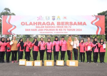 Polres Kuansing Gelar Olahraga Bersama dalam Rangka HKGB ke-72 dan Hari Jadi Polwan ke-76