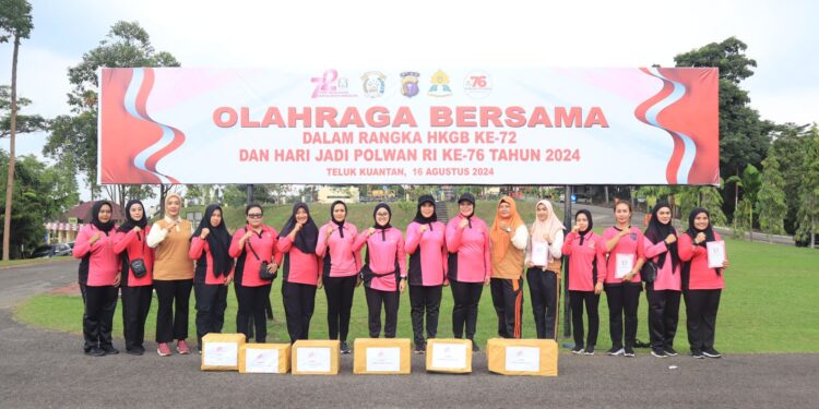 Polres Kuansing Gelar Olahraga Bersama dalam Rangka HKGB ke-72 dan Hari Jadi Polwan ke-76