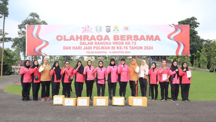 Polres Kuansing Gelar Olahraga Bersama dalam Rangka HKGB ke-72 dan Hari Jadi Polwan ke-76