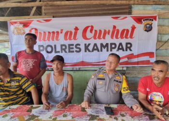 Jumat Curhat, Sat Binmas Polres Kampar Silaturahmi dan Dengarkan Keluhan Warga Siabu