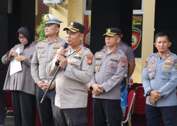 Kapolres Kuansing Pimpin Pelepasan Safety Riding Kampanye Keselamatan Merah Putih 2024