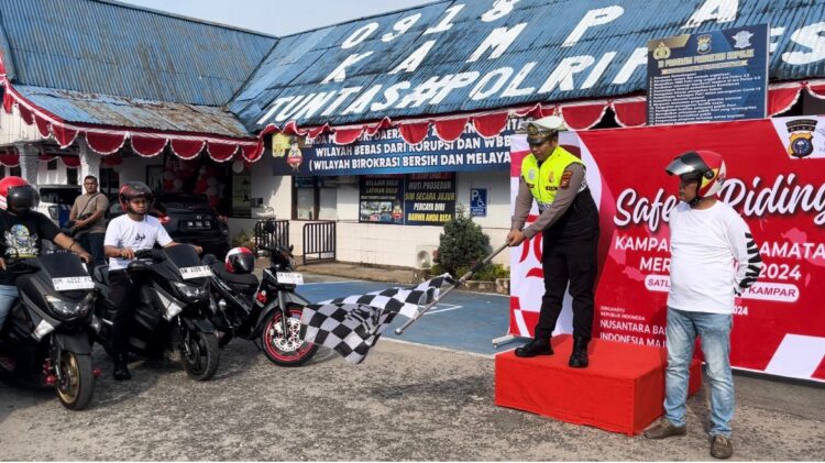 Semarak HUT RI, Satlantas Polres Kampar Touring  Dalam Rangka Kampanye  Keselamatan
