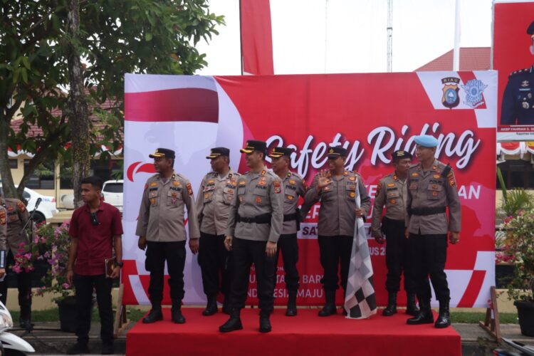 Polres Inhu Gelar Safety Riding Kampanye Berkeselamatan Merah Putih 2024