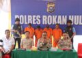 Press Release Tiga Kasus Menonjol, Kapolres Rohul Ungkap Motif Para Pelaku