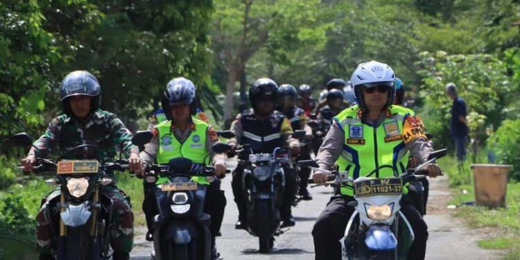 Sinergritas TNI-Polri, AKBP Asep Pimpin Patroli Jaga Kamtibmas Semasa Pilkada di Siak