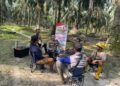 Agar Pemilu Damai, Polsek LBJ Inhu Ngopi Keliling Bareng Masyarakat