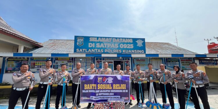 Sat Lantas Polres Kuansing Gelar Bakti Sosial Religi Dalam Rangka Hari Lalu Lintas Bhayangkara Ke-69