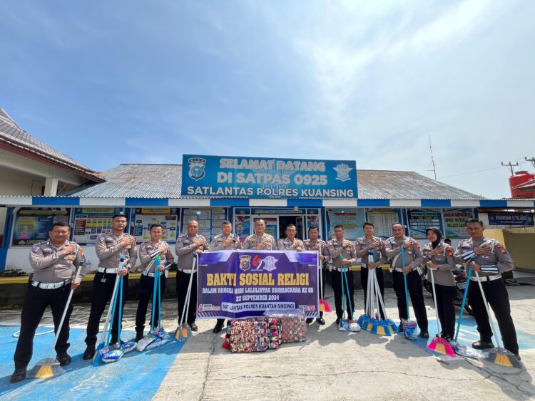 Sat Lantas Polres Kuansing Gelar Bakti Sosial Religi Dalam Rangka Hari Lalu Lintas Bhayangkara Ke-69